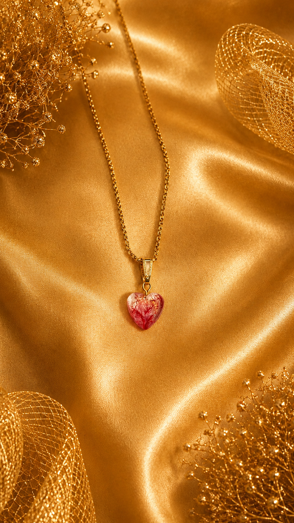 Forever Bloom Pendant – Heart shape Necklace