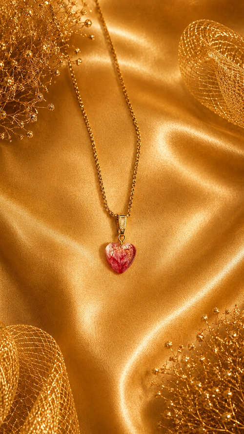 Forever Bloom Pendant – Heart shape Necklace