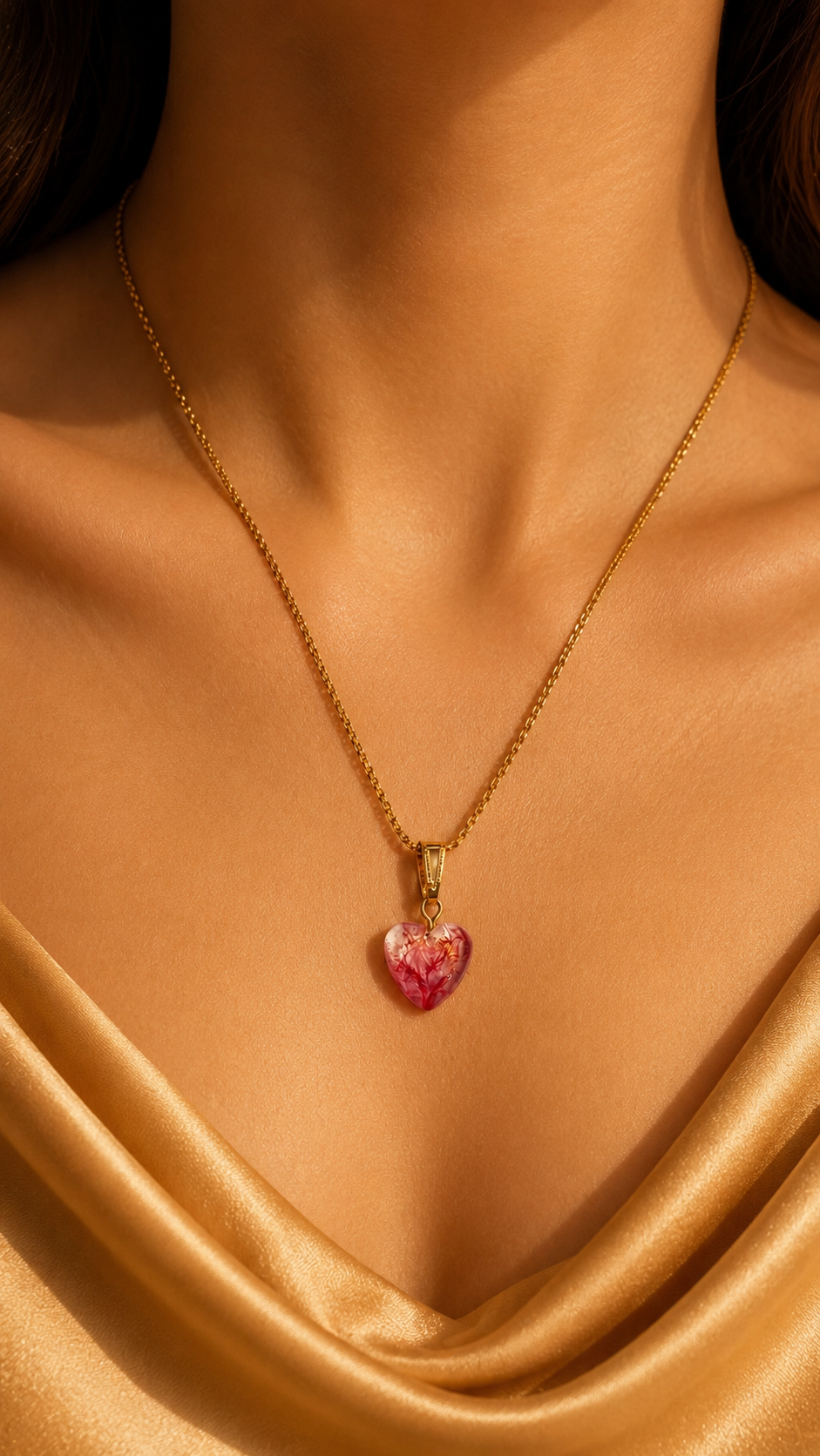 Forever Bloom Pendant – Heart shape Necklace